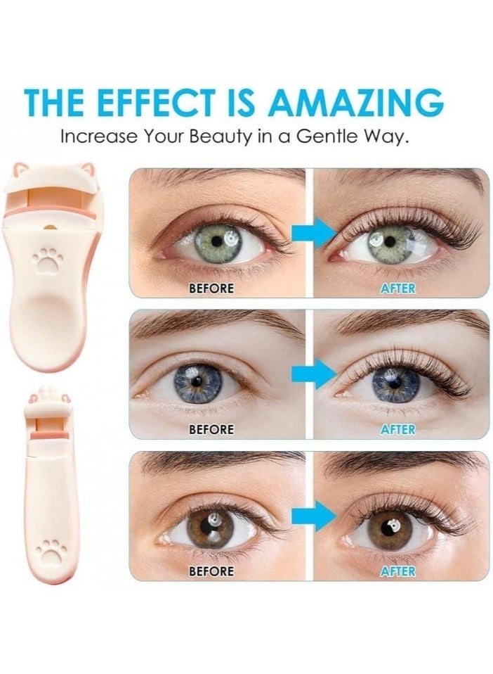 2Pcs Travel Eyelash Curler, Mini Eyelash Curlers Portable Lash Curlers Plastic Eyelash Curlers with Silicone Replacement Pads Wide Angle Partial Precision Eyelash Curler for Travel Makeup - Image 3