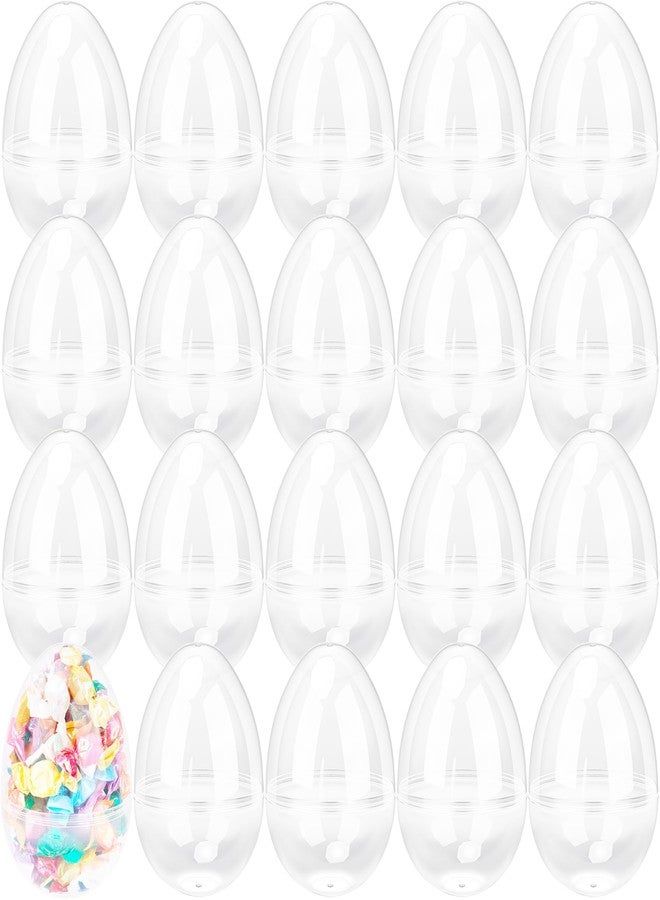 Restroma 20 Pcs 5 Inch Large Clear Easter Eggs Big Transparent Easter Eggs Fillable Plastic Eggs Plastic Surprise Egg Bulk for Easter Hunt Theme Party Favors - Image 1