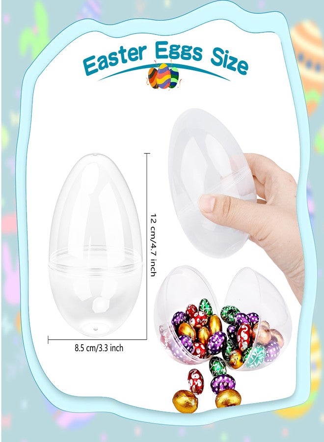 Restroma 20 Pcs 5 Inch Large Clear Easter Eggs Big Transparent Easter Eggs Fillable Plastic Eggs Plastic Surprise Egg Bulk for Easter Hunt Theme Party Favors - Image 2