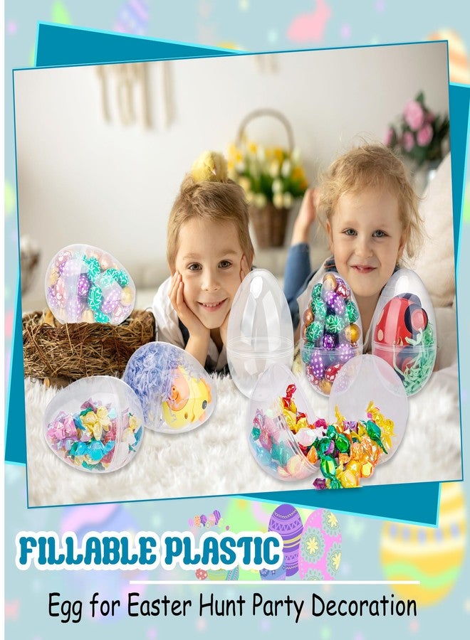 Restroma 20 Pcs 5 Inch Large Clear Easter Eggs Big Transparent Easter Eggs Fillable Plastic Eggs Plastic Surprise Egg Bulk for Easter Hunt Theme Party Favors - Image 5