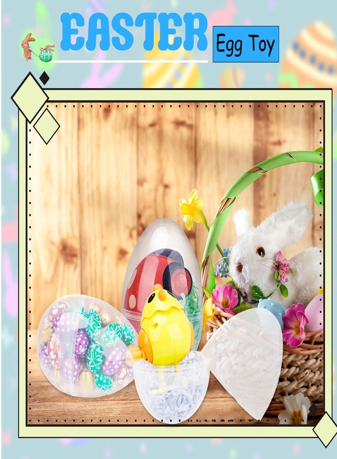 Restroma 20 Pcs 5 Inch Large Clear Easter Eggs Big Transparent Easter Eggs Fillable Plastic Eggs Plastic Surprise Egg Bulk for Easter Hunt Theme Party Favors - Image 3