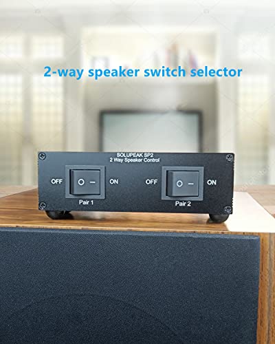 SOLUPEAK Premium 2 Zone Speaker Selector Switch Box, 2 Way Stereo Audio Speaker Switcher Distribution Box for Multi-Channel High Powered Amp A B Switches -SOLUPEAK SP2 - Image 2