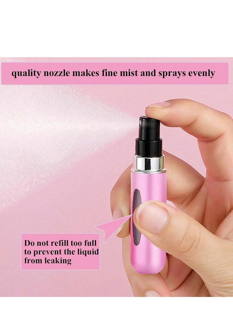 زجاجات عطر محمولة قابلة لإعادة التعبئة – بخاخات صغيرة فارغة للسفر بسعة 8 مل – عبوة من 3 قطع أنيقة وعملية - قد تختلف الالوان - Image 4