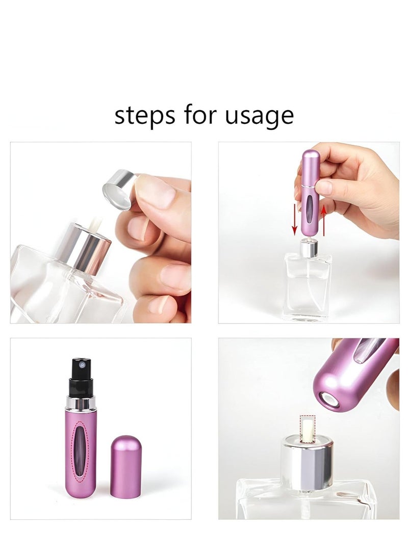 زجاجات عطر محمولة قابلة لإعادة التعبئة – بخاخات صغيرة فارغة للسفر بسعة 8 مل – عبوة من 3 قطع أنيقة وعملية - قد تختلف الالوان - Image 3