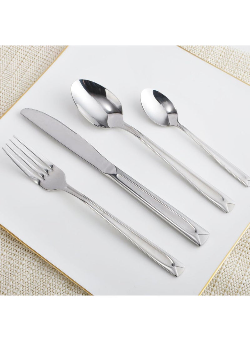 DANUBE HOME Raha 24-Piece Cutlery Set – Premium Stainless Steel Flatware Set with Forks, Knives, Spoons for Dining and Kitchen, Elegant Durable Design, Ideal for Home, Parties & Restaurants -Serves 6 - Image 1