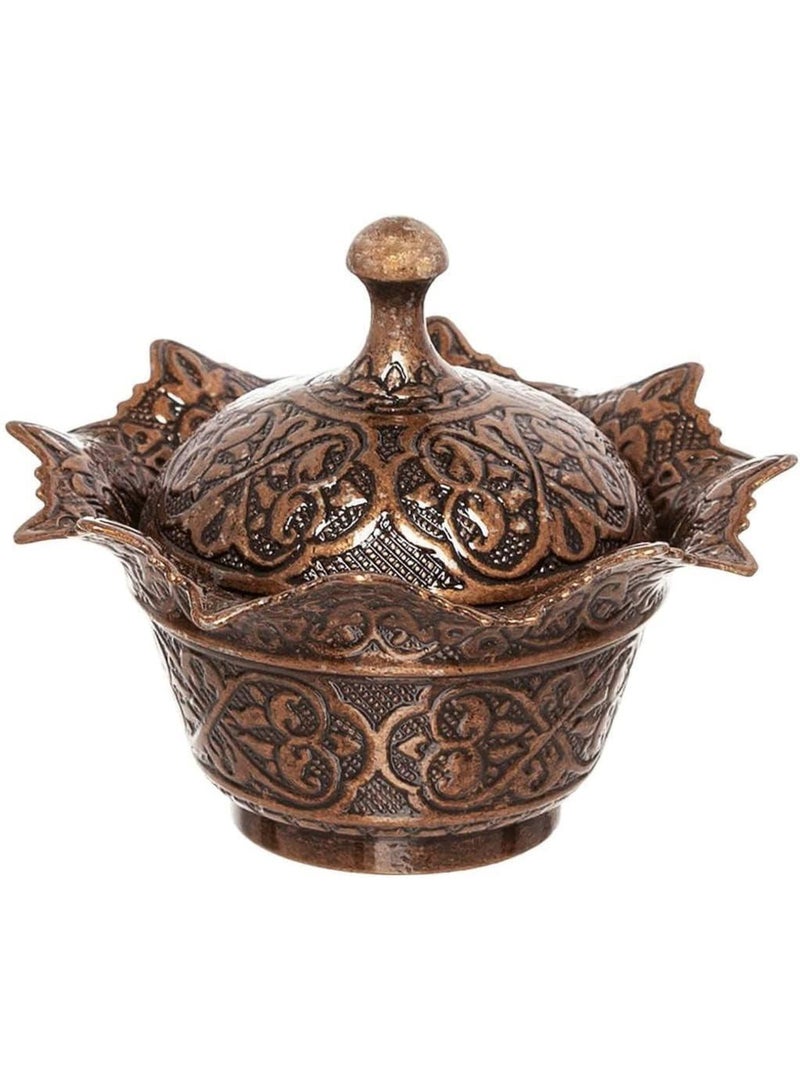 Chic Ottoman-Style Copper Sugar Pot with Lid, Stylish Design, Made in Turkey  - Image 1