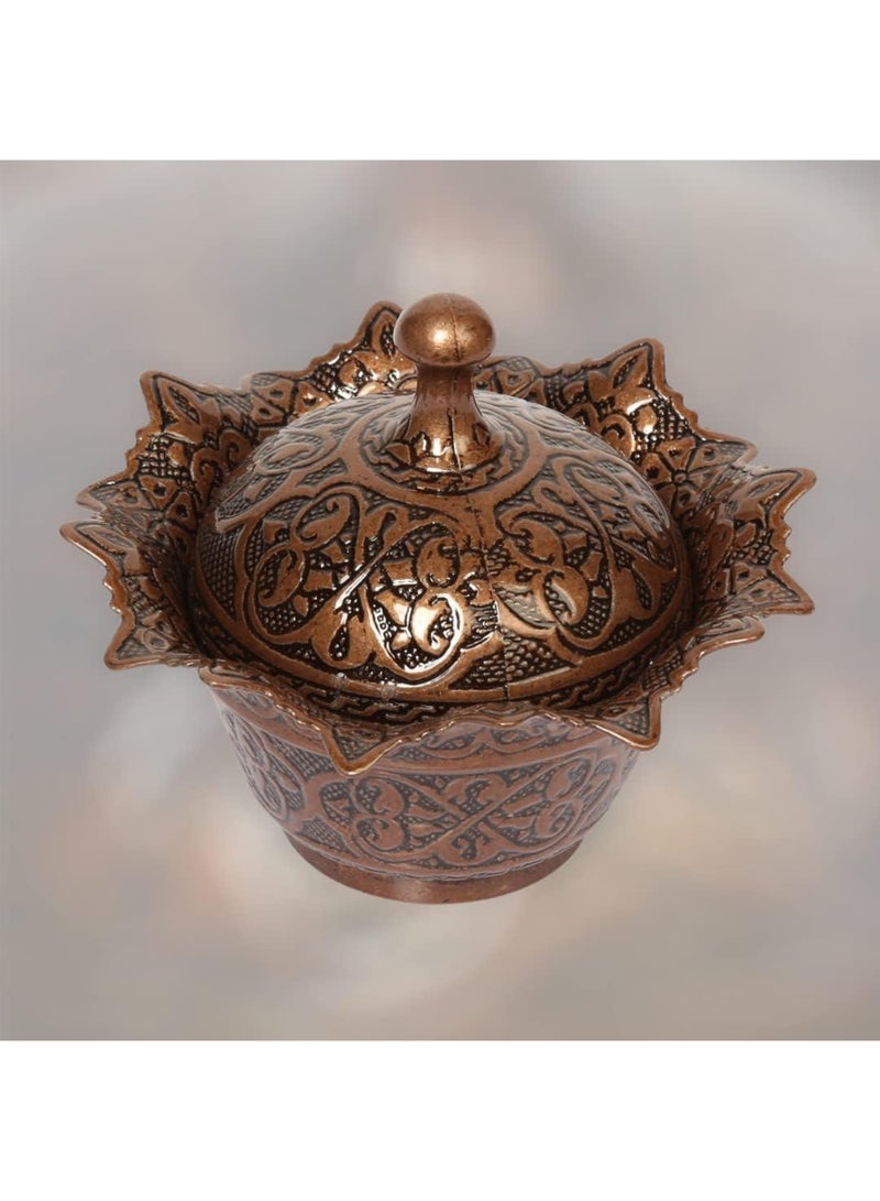 Chic Ottoman-Style Copper Sugar Pot with Lid, Stylish Design, Made in Turkey  - Image 5