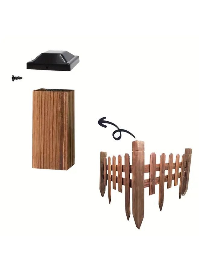 6pcs Black Plastic 4x4 Post Caps For 3 5 8 Inch Wood Fence Posts With Mounting Screws - Image 5