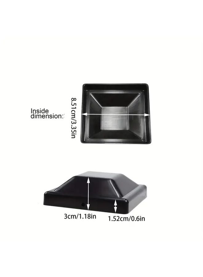6pcs Black Plastic 4x4 Post Caps For 3 5 8 Inch Wood Fence Posts With Mounting Screws - Image 4