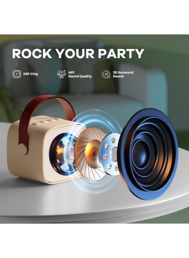 مكبر صوت كاراوكي بلوتوث محمول مع 2 ميكروفونات لاسلكية | صوت HIFI ثلاثي الأبعاد | أضواء RGB | ترفيه للأطفال والحفلات العائلية - Image 3