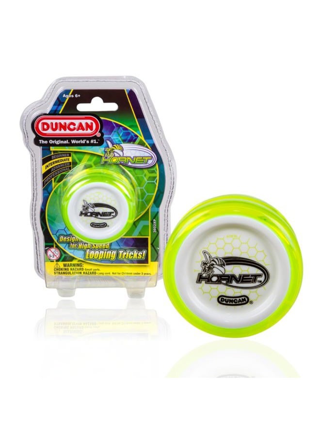 Duncan Toys Hornet Pro Looping Yo-Yo with String, Ball Bearing Axle and Plastic Body, Green with White Cap - Image 1