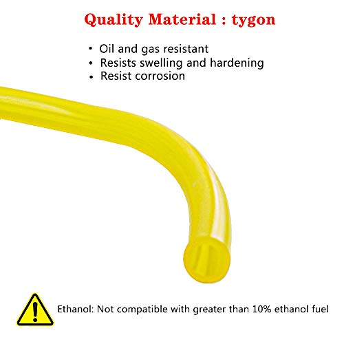 HPENP Fuel Line 4 Size 2-Feet-Long Fuel Line Hose Tube I.D. x O.D. 3/32" x 3/16" 1/8" x 3/16" 1/8" x 1/4" .080" x .140" for Poulan Craftman Chainsaw String Trimmer Blower (2) - Image 5