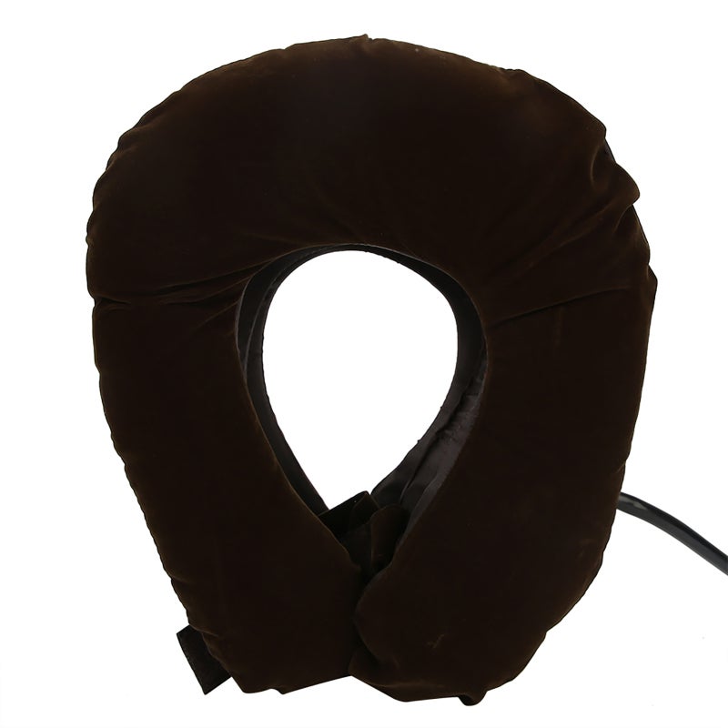 Inflatable Neck Pillow - High-Quality Flocking Fabric Adjustable Pressure Ergonomic Cervical Traction Pillow for Travel Home Neck Pain Relief - Image 5