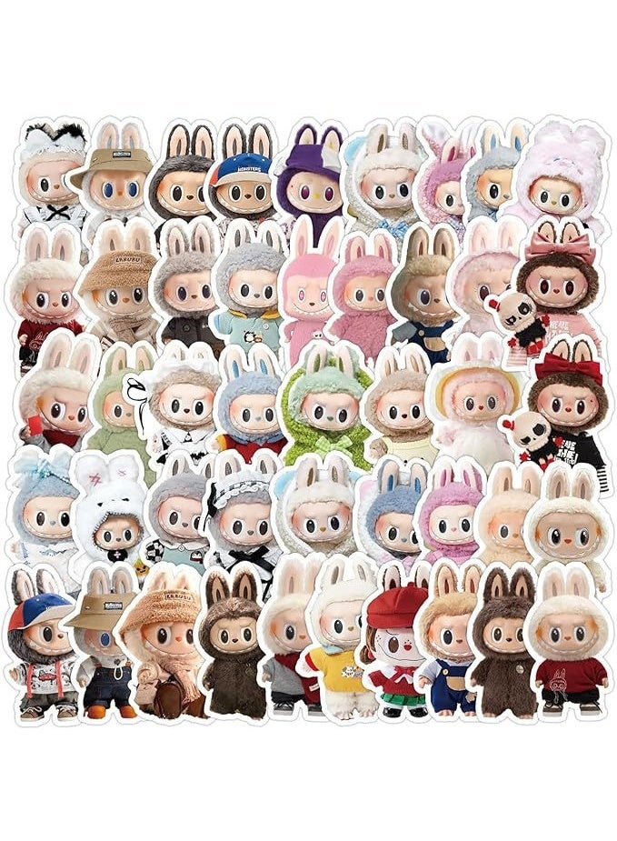 NIBEMINENT 50 Pcs Cartoon Labubu Deco Kit Waterproof Stickers, High Definition Printing Bright Colors, Suitable for Laptop Skateboard Luggage Water Bottle Guitar DIY  - Image 2