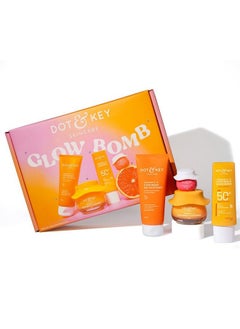 Dot & Key Dot & Key Glow Boosters | Premium Facial Gift Set for Women & Men | All Skin Types | Pack of 4 | Foming Face Wash, Sunscreen, Moisturizer and Lip Balm | Gift For Her & Him | Premium Packaging  - Image 1