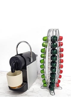 Perfii 360 Degree Rotating Coffee Capsule Holder Tower Rack Dispenser for Storage & Organization Contemporary Chrome Finish  - Image 5