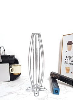 Perfii 360 Degree Rotating Coffee Capsule Holder Tower Rack Dispenser for Storage & Organization Contemporary Chrome Finish  - Image 2