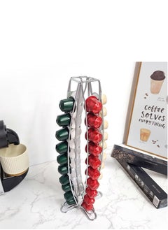 Perfii 360 Degree Rotating Coffee Capsule Holder Tower Rack Dispenser for Storage & Organization Contemporary Chrome Finish  - Image 4