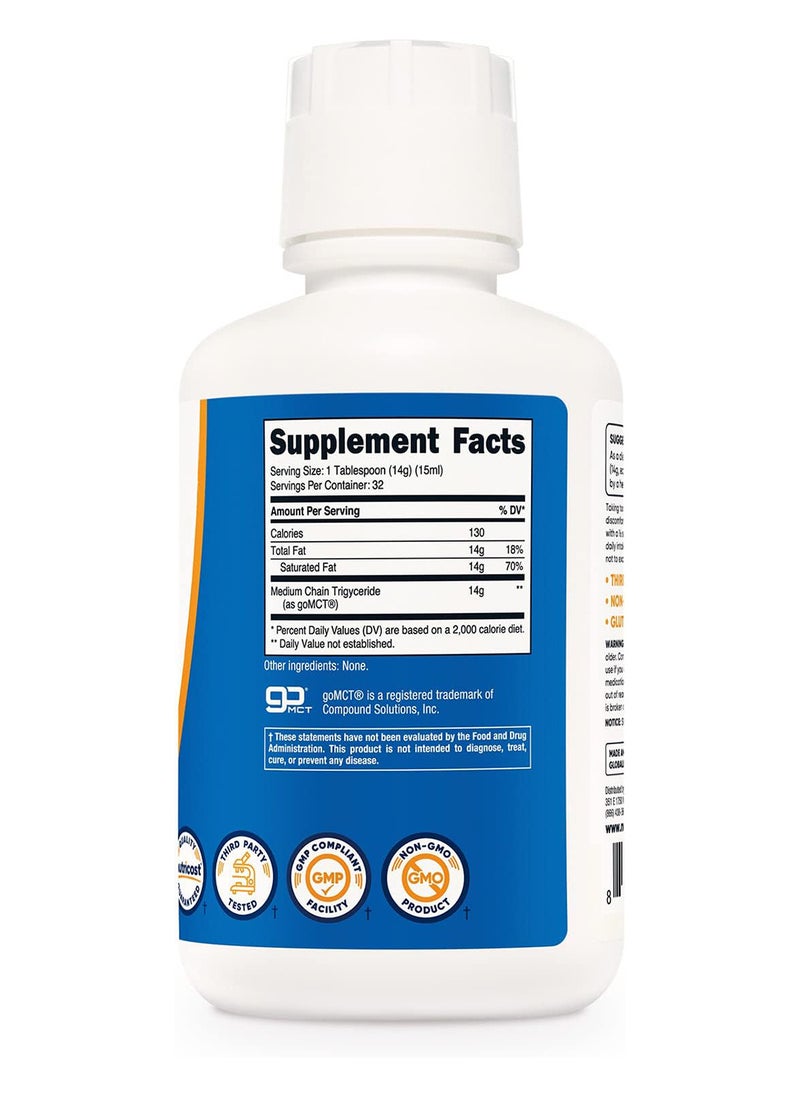 C8 Mct Oil 16Oz Keto Paleo Nongmo