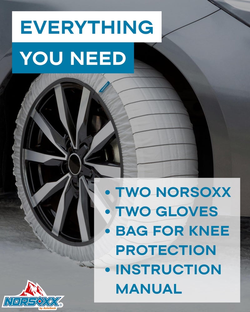 NORSOXX Passenger Vehicle Snow Socks for Tires, N41 - Car Sock Tire Traction Device for Snow, Ultimate Chain Alternative for Cars, SUVs, Pickups & Light Commercial Vehicles, Pack of 2 - Image 4