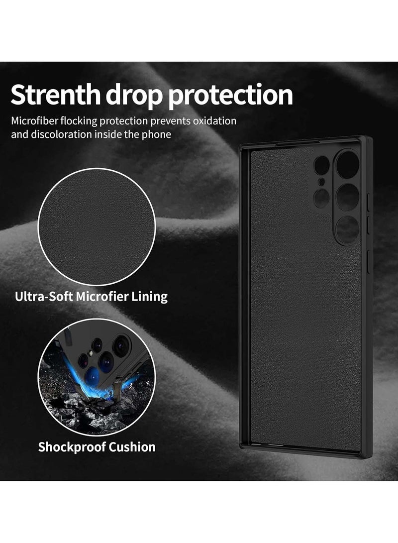 Wtech Premium Soft Liquid Silicone Case Cover For Samsung Galaxy S24 Ultra 5G 2024 Black - Image 4