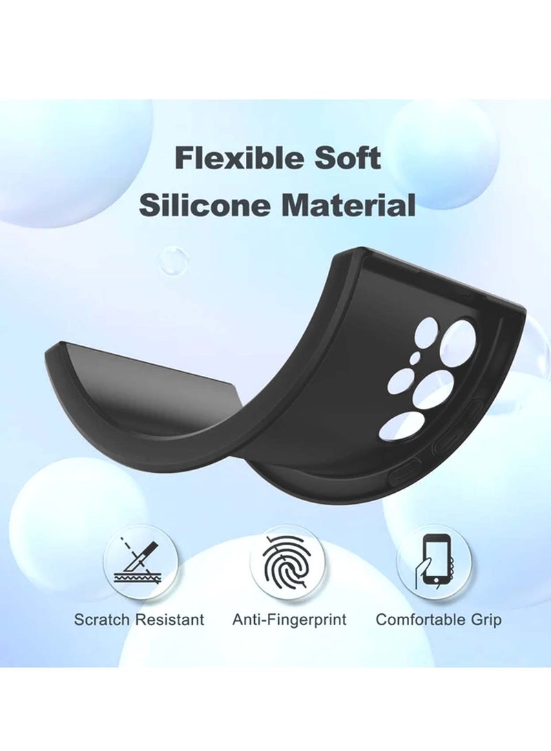 Wtech Premium Soft Liquid Silicone Case Cover For Samsung Galaxy S24 Ultra 5G 2024 Black - Image 3