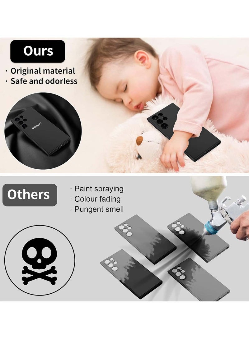 Wtech Premium Soft Liquid Silicone Case Cover For Samsung Galaxy S24 Ultra 5G 2024 Black - Image 5