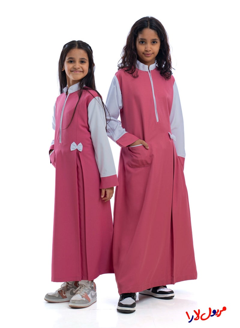 مريول لارا مريول كويتي ابتدائي وردي – زي مدرسي بناتي أنيق ومريح - Image 5