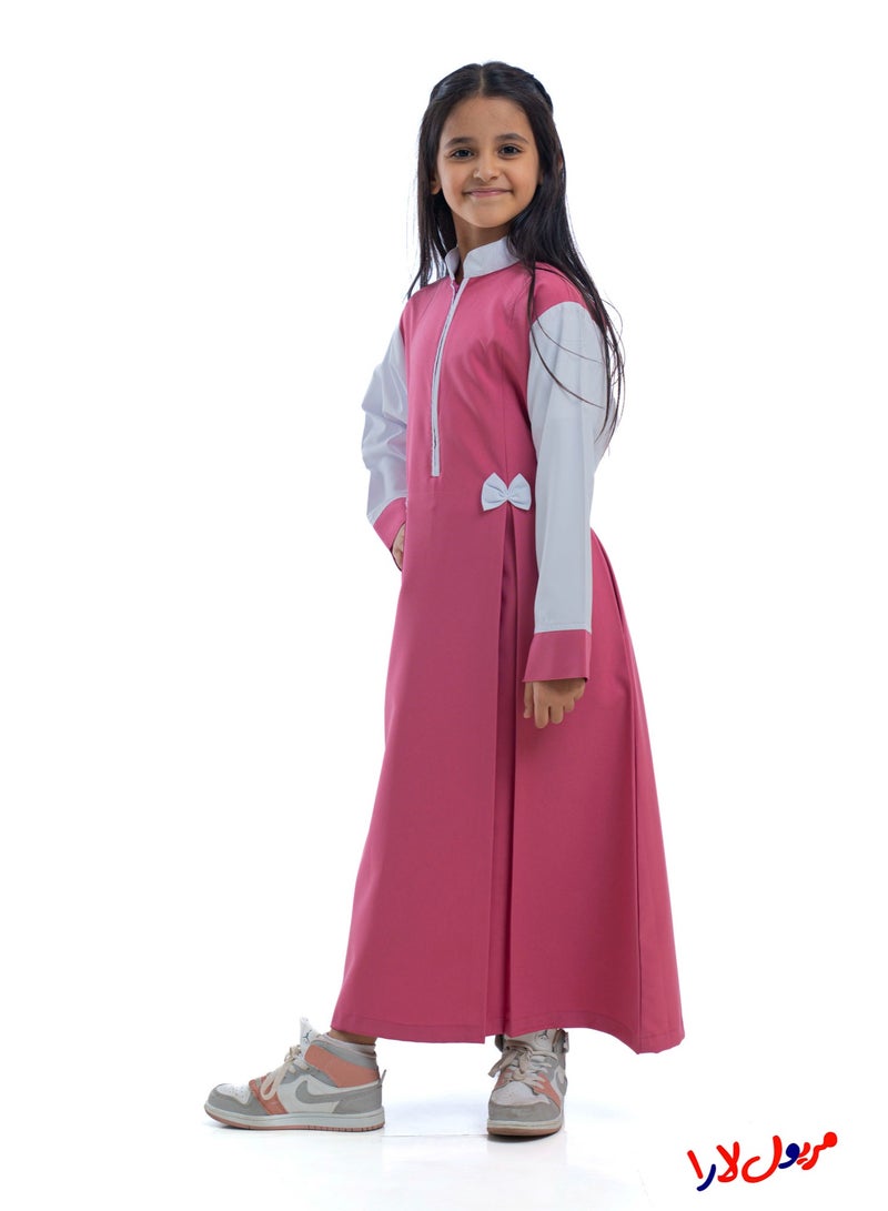 مريول لارا مريول كويتي ابتدائي وردي – زي مدرسي بناتي أنيق ومريح - Image 3