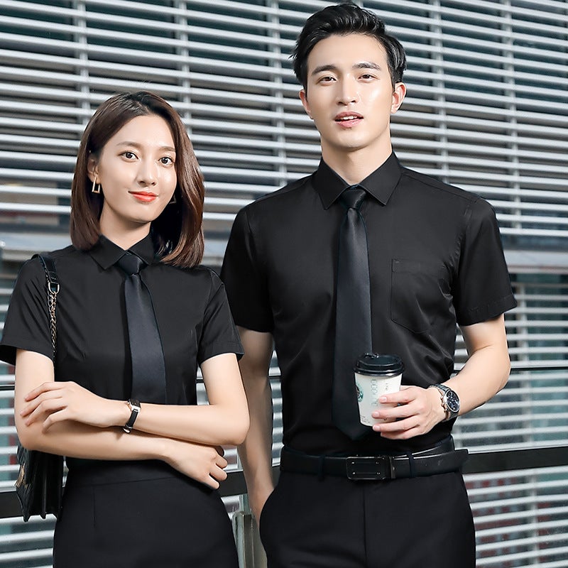 This duty men's and women's dress short sleeve shirt printed and embroidered LOGO work clothes property business attire sales shirt formal attire - Image 5