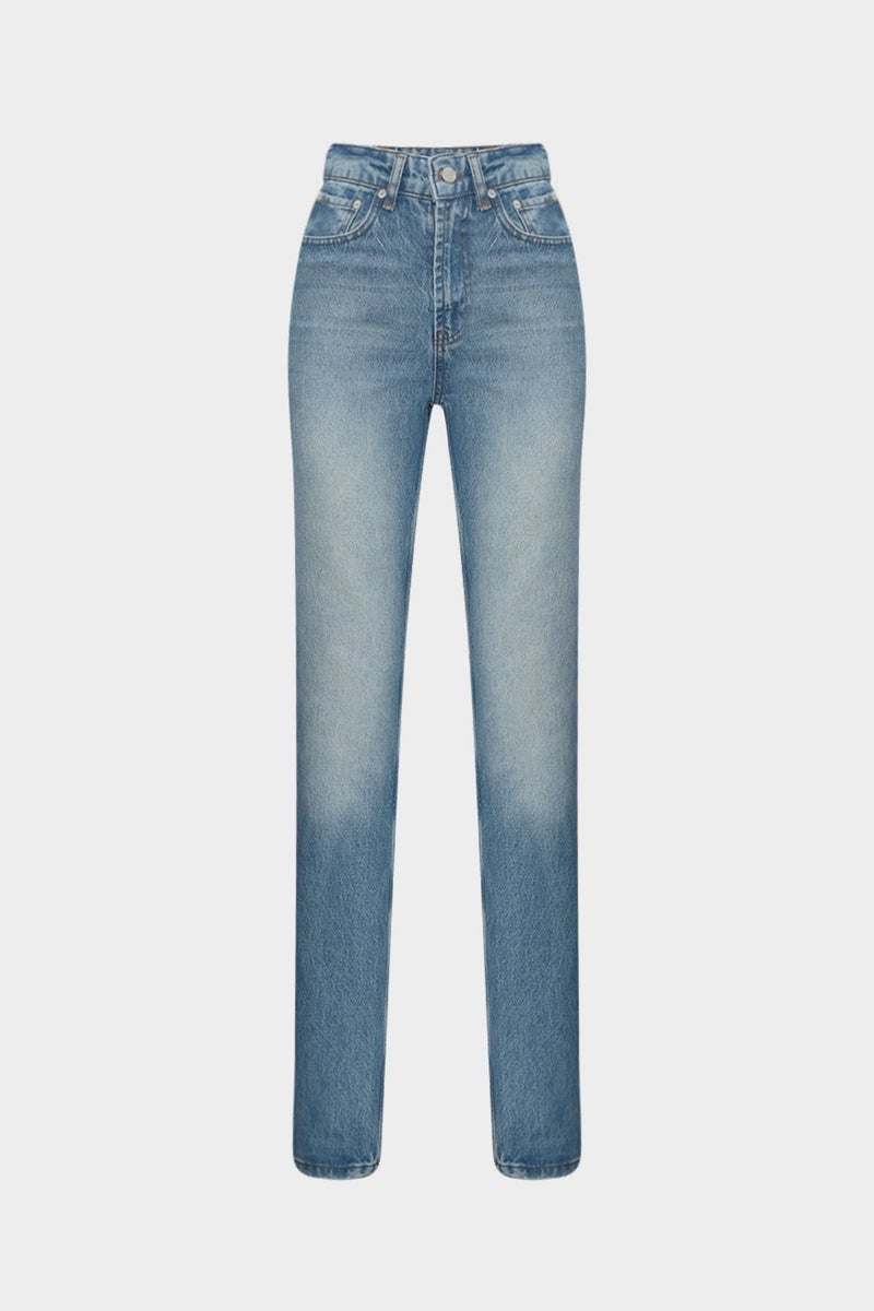 Açelya Okcu AÇELYAOKCU High Waist Straight Leg Blue Jean  - Image 1