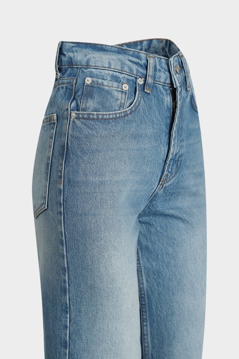 Açelya Okcu AÇELYAOKCU High Waist Straight Leg Blue Jean  - Image 3