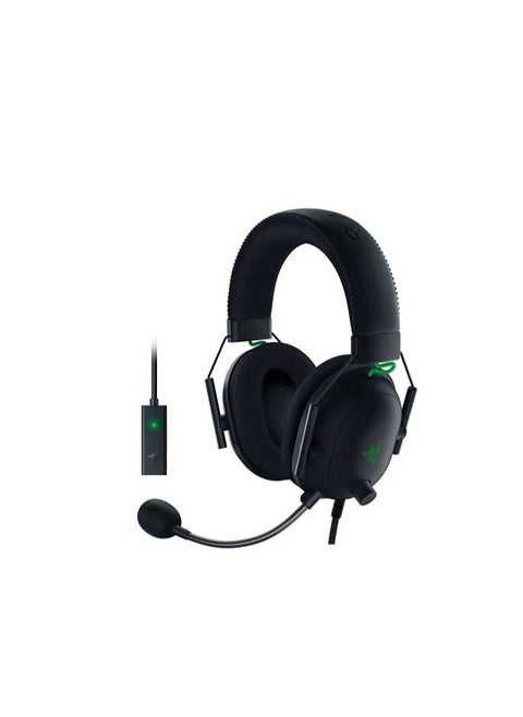 Razer Blackshark V2 with USB sound card - Premium Esports Gaming Headset (wired headphones with 50mm driver, noise reduction for PC, Mac, PS4, Xbox One and Switch