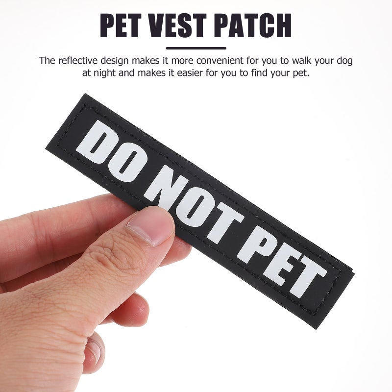 2 Pairs Dog Patches Reflective Sticker Removable Dog Tags for Vest Dog - Image 1