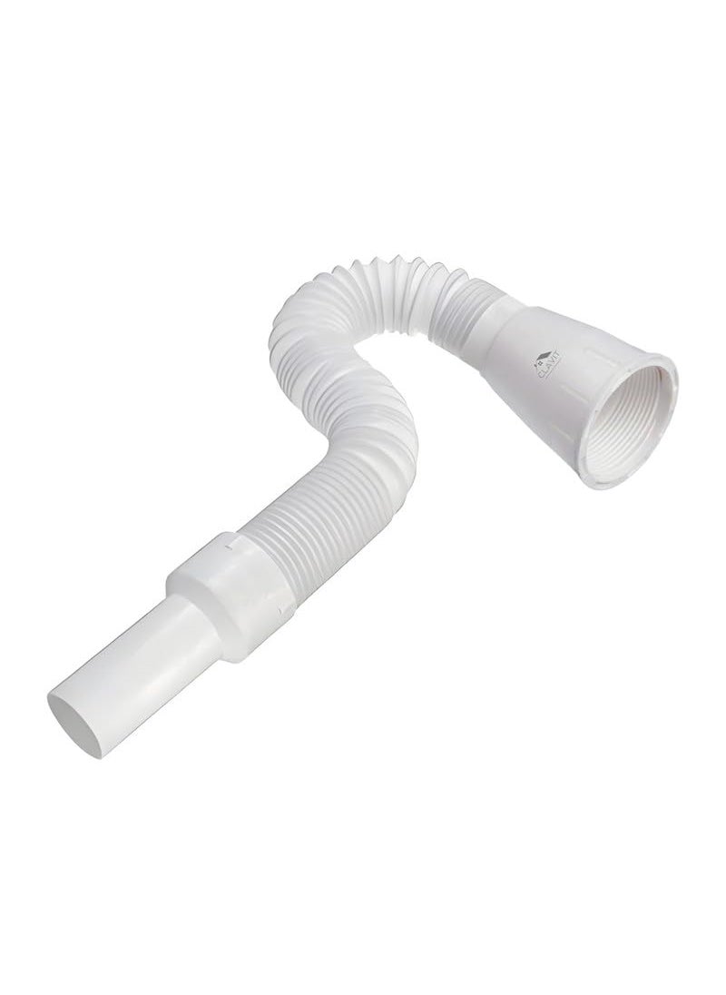 CLAVIT CLAVIT PVC Flexible Waste Pipe 114 for Kitchen Sink Heavy Duty Waste Water Drain Hose Outlet Tube Connector 15  - Image 1