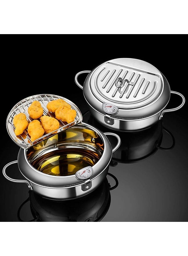 Deep frying pan with built-in thermometer – complete and precise control over the frying process to preserve the flavor and quality of food, ideal for home kitchens and special occasions. - Image 5