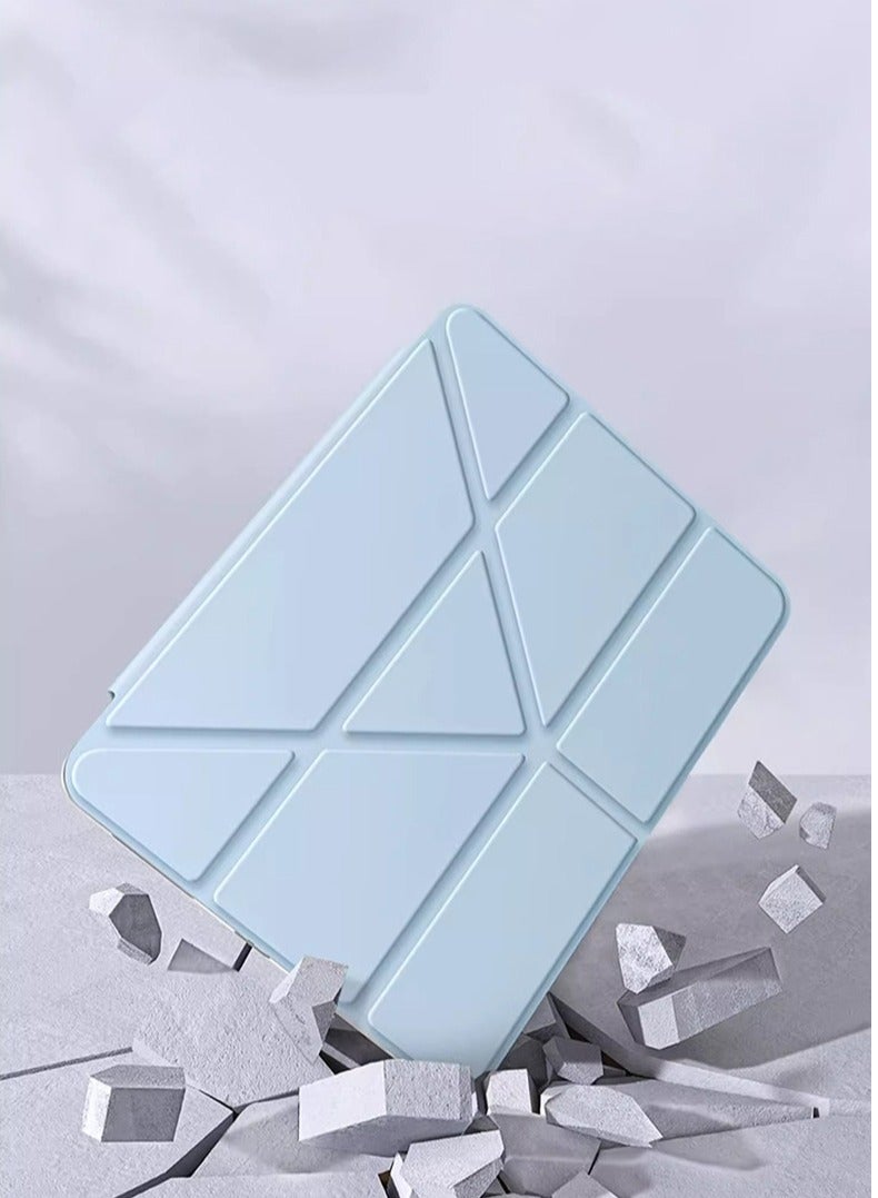 HUAWEI ماتيباد SE 11 بوصة ، ثلاثة أضعاف على شكل Y تصميم ، متعدد زاوية ، والجلود غطاء الكمبيوتر اللوحي مع القلم الأخدود ، الصحوة التلقائية / النوم ، الأزرق - Image 2