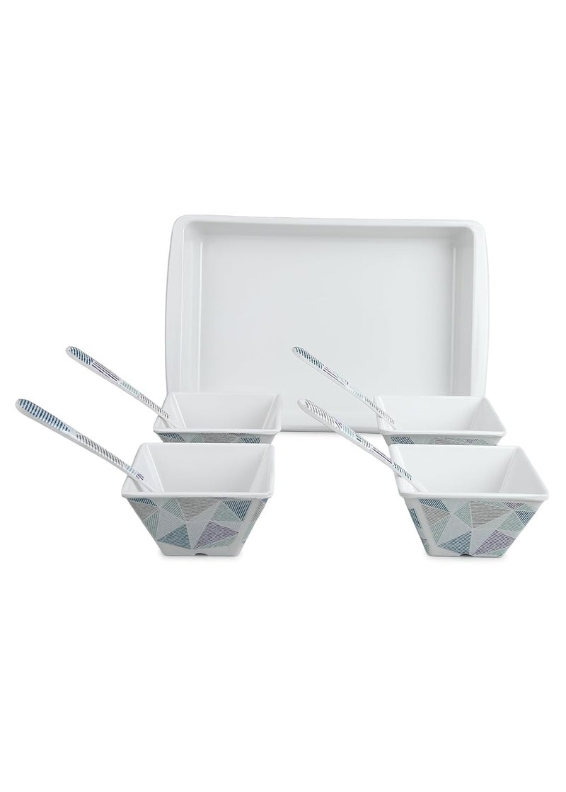 Bataniya Triple Coated 9-Piece Serving Set, a Blend of Elegance and Resilience in Melamin Craftsmanship - Image 1