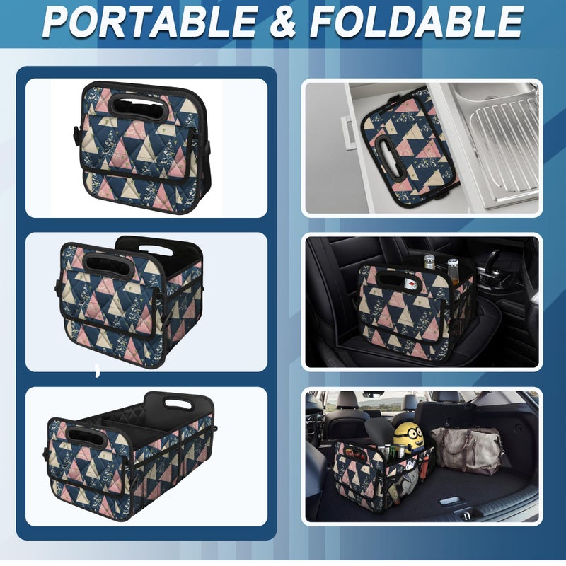 Deosk Trunk Organzier and Storage with 6 Big Pocket,Car Accessories for Women/Men 50L Waterproof Polyester for Car/SUV/Minivan/Truck(Medium, Triangle) - Image 4