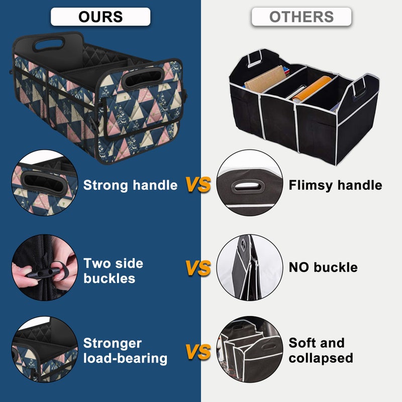 Deosk Trunk Organzier and Storage with 6 Big Pocket,Car Accessories for Women/Men 50L Waterproof Polyester for Car/SUV/Minivan/Truck(Medium, Triangle) - Image 2