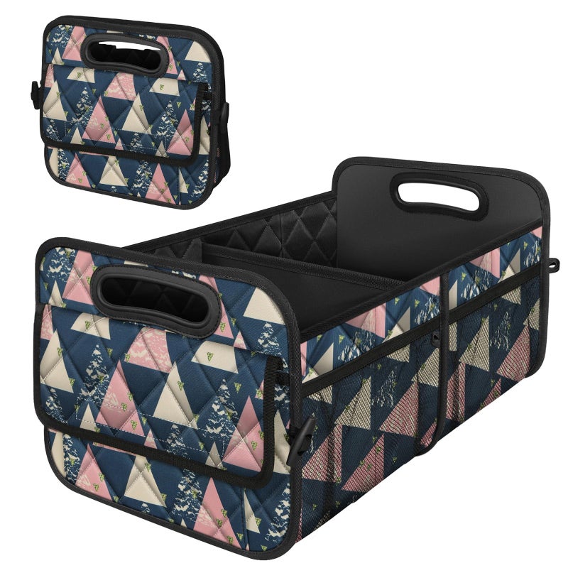 Deosk Trunk Organzier and Storage with 6 Big Pocket,Car Accessories for Women/Men 50L Waterproof Polyester for Car/SUV/Minivan/Truck(Medium, Triangle) - Image 1