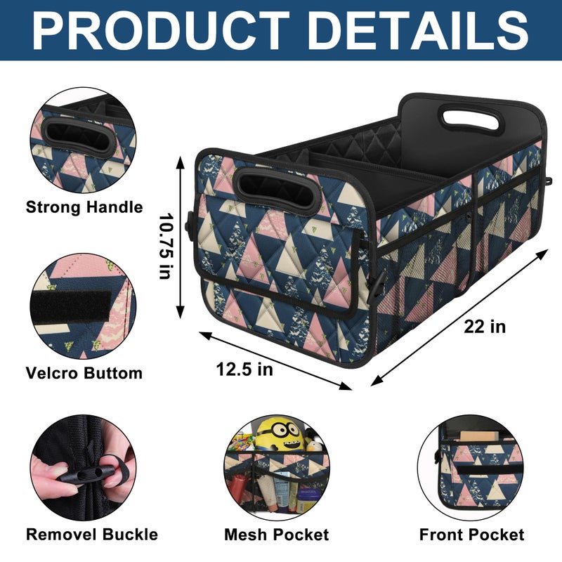 Deosk Trunk Organzier and Storage with 6 Big Pocket,Car Accessories for Women/Men 50L Waterproof Polyester for Car/SUV/Minivan/Truck(Medium, Triangle) - Image 3