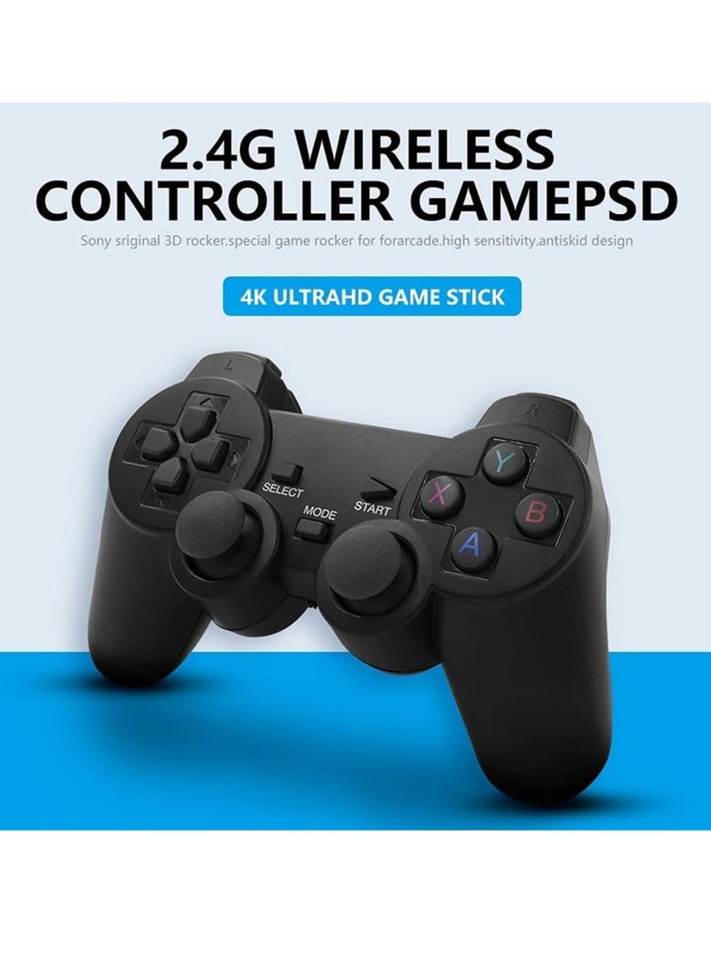 LEDIN Integrated retro 4K game console with dual 2.4G wireless controllers, plug-and-play video game stick, built-in 3,500 games, 9 classic emulators, high-definition HDMI output for TV (64G, 10000+ games) - Image 4