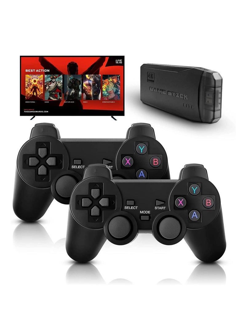 LEDIN Integrated retro 4K game console with dual 2.4G wireless controllers, plug-and-play video game stick, built-in 3,500 games, 9 classic emulators, high-definition HDMI output for TV (64G, 10000+ games) - Image 2
