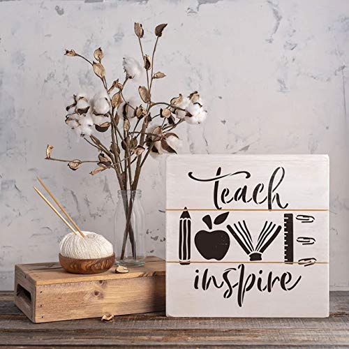 Kayra Decor Kayra Decor Reusable Teach Love Inspire Stencil Painting Stencils for Art and Craft,Walls,Floor,Painting Canvas Art,T-Shirt, Cookie & Cake Decoration,Drawing Stencils for Kids, 6"x 6" (Pack of 1) - Image 4