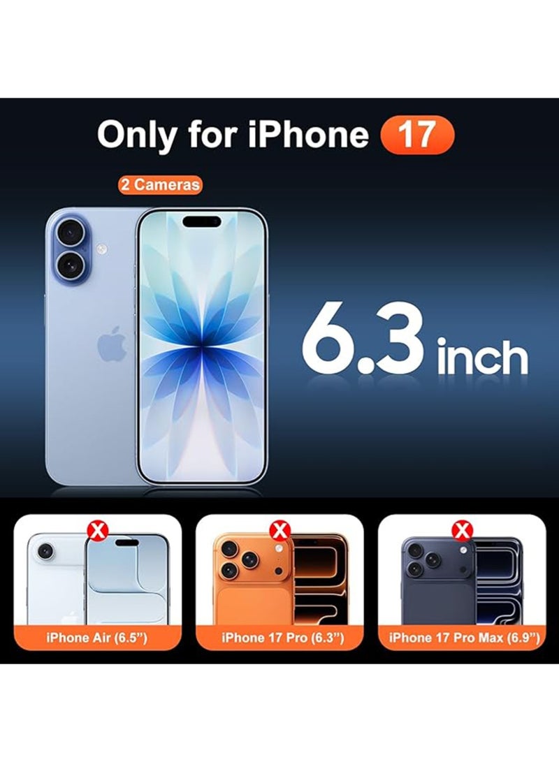 WRISTWISE Case Cover for iPhone 17 Clear Phone Case with 1 Screen Protector, [Anti-Yellowing][Military-Grade Protection] Shockproof Ultra-Thin Magnetic Phone Case 6.3 Inch, Clear - Image 2