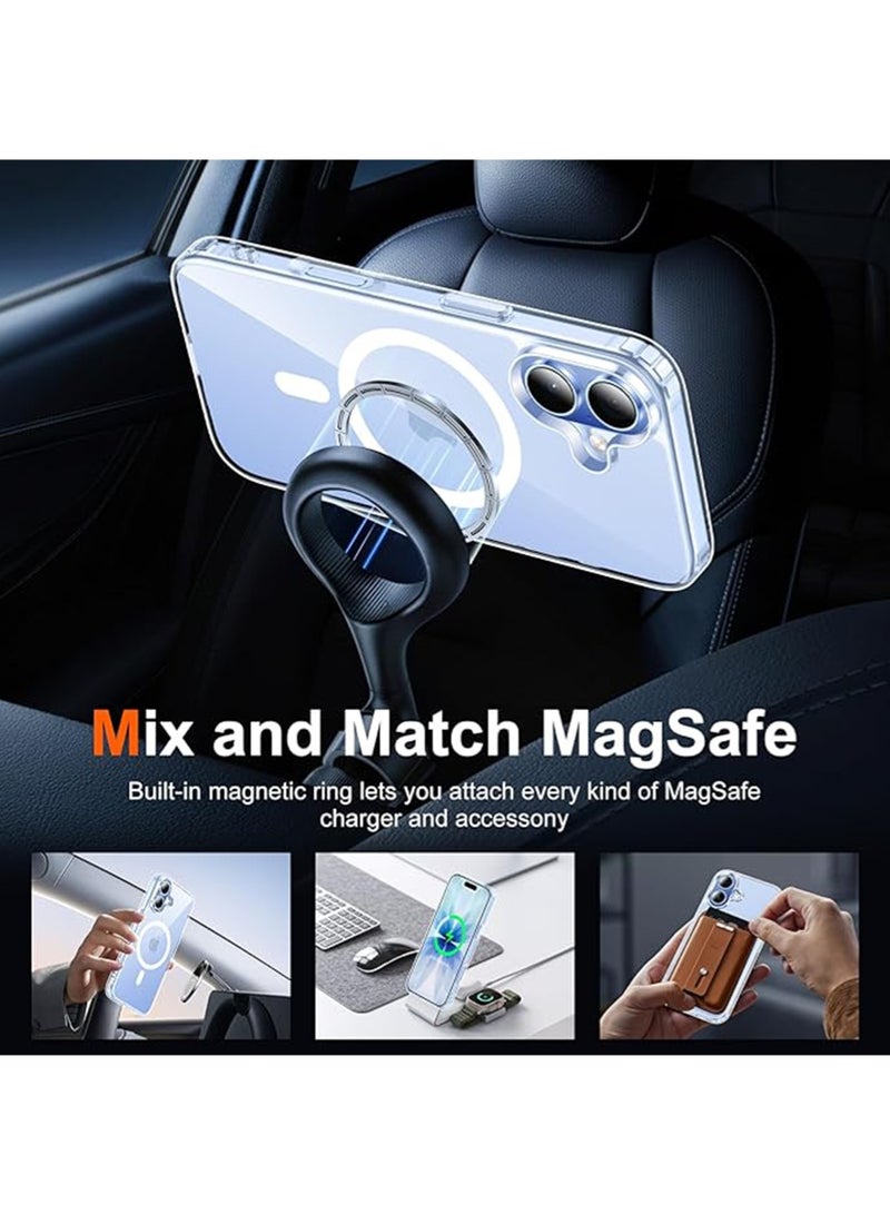 WRISTWISE Case Cover for iPhone 17 Clear Phone Case with 1 Screen Protector, [Anti-Yellowing][Military-Grade Protection] Shockproof Ultra-Thin Magnetic Phone Case 6.3 Inch, Clear - Image 3