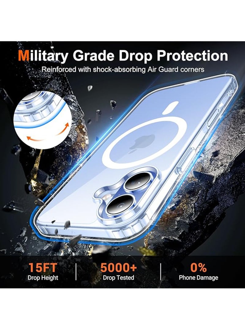 WRISTWISE Case Cover for iPhone 17 Clear Phone Case with 1 Screen Protector, [Anti-Yellowing][Military-Grade Protection] Shockproof Ultra-Thin Magnetic Phone Case 6.3 Inch, Clear - Image 4