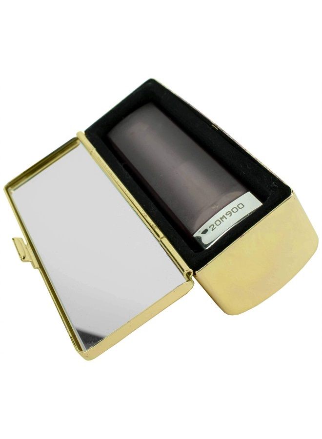 Stephanie Imports Boxed Travel Lipstick Case With Mirror (Gold Victorian Print)