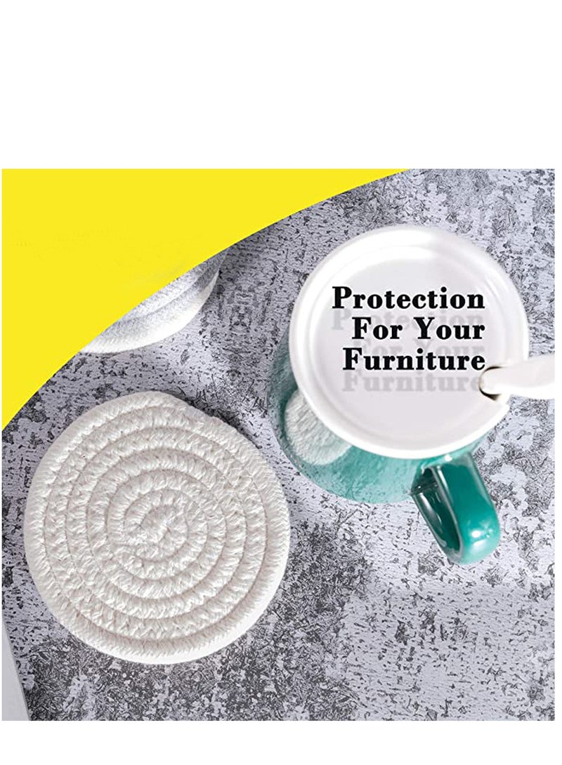 SYOSI حوامل مشروبات ماصة، حوامل منسوجة عتيقة لحماية الطاولة، مجموعة حوامل ماصة للماء، حوامل قماش مضفرة يدوية الصنع مقاومة للحرارة - Image 2